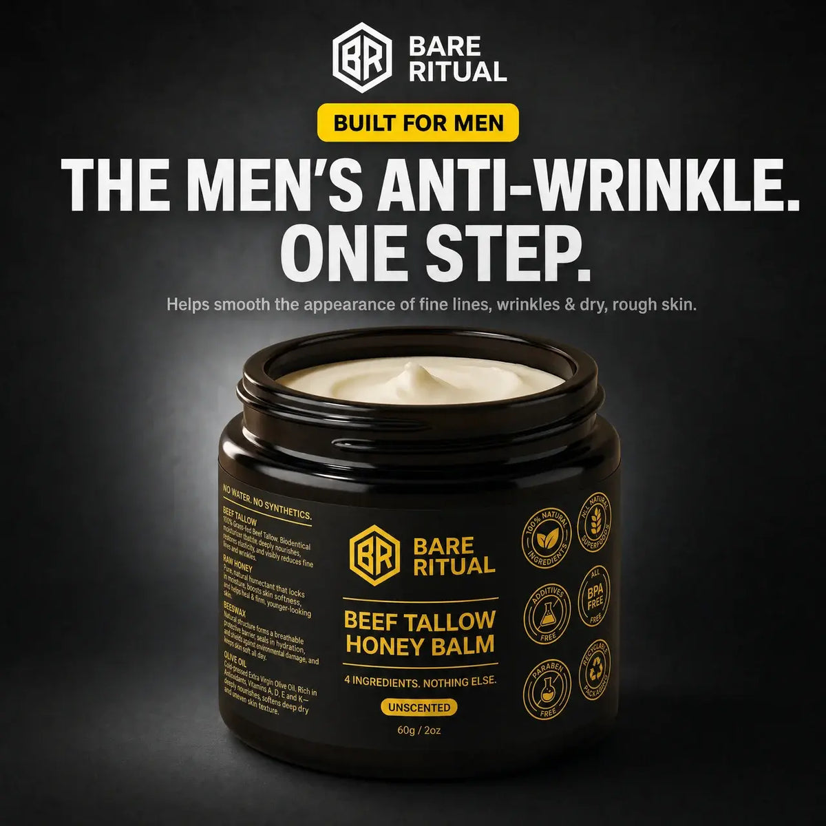 Korean Beef Tallow Honey Balm for Men